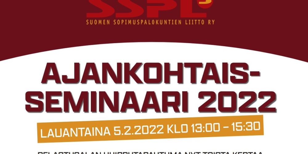 ajankohtaisseminaari 2022 mainos ajankohta 5.2.2022 13:00 - 15:30
