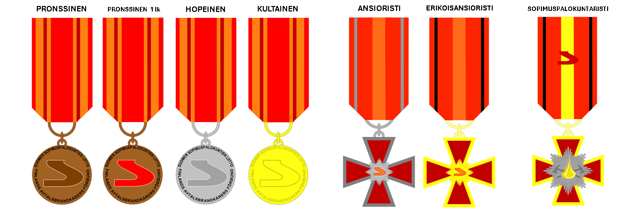 piirroskuvat SSPL ansiomerkeistä