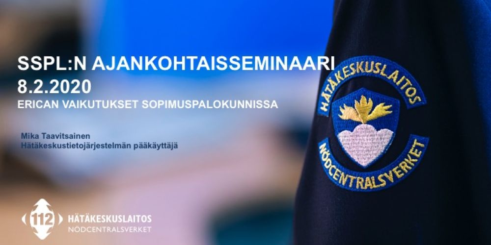 ERICA:n vaikutuksista sopimuspalokuntiin kertomassa hätäkeskustietojärjestelmän pääkäyttäjä Mika Taavitsainen. Mitä kaikkea uusi hätäkeskustietojärjestelmä on tuonut tullessaan?