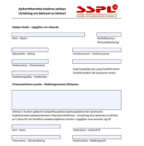 Selvitys C-ajokorttitarpeesta